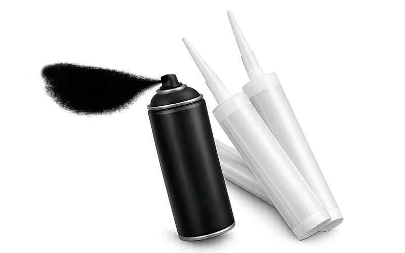 caulk and spray paint roofing