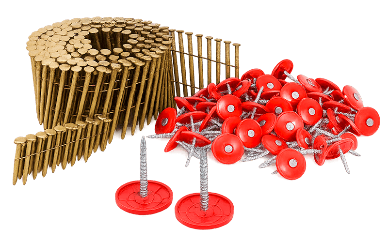 coil and nail caps roofing